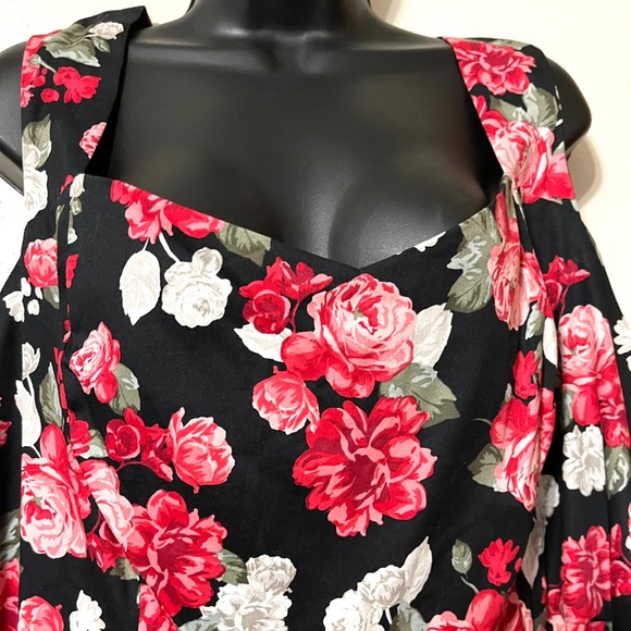Torrid Black and Pink Floral Dress - Picture 3 of 16